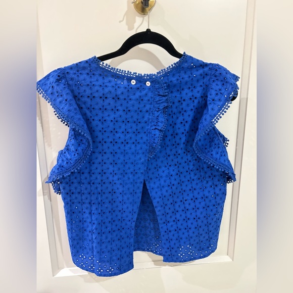 Marine Blue Eyelet Top - Picture 2 of 3